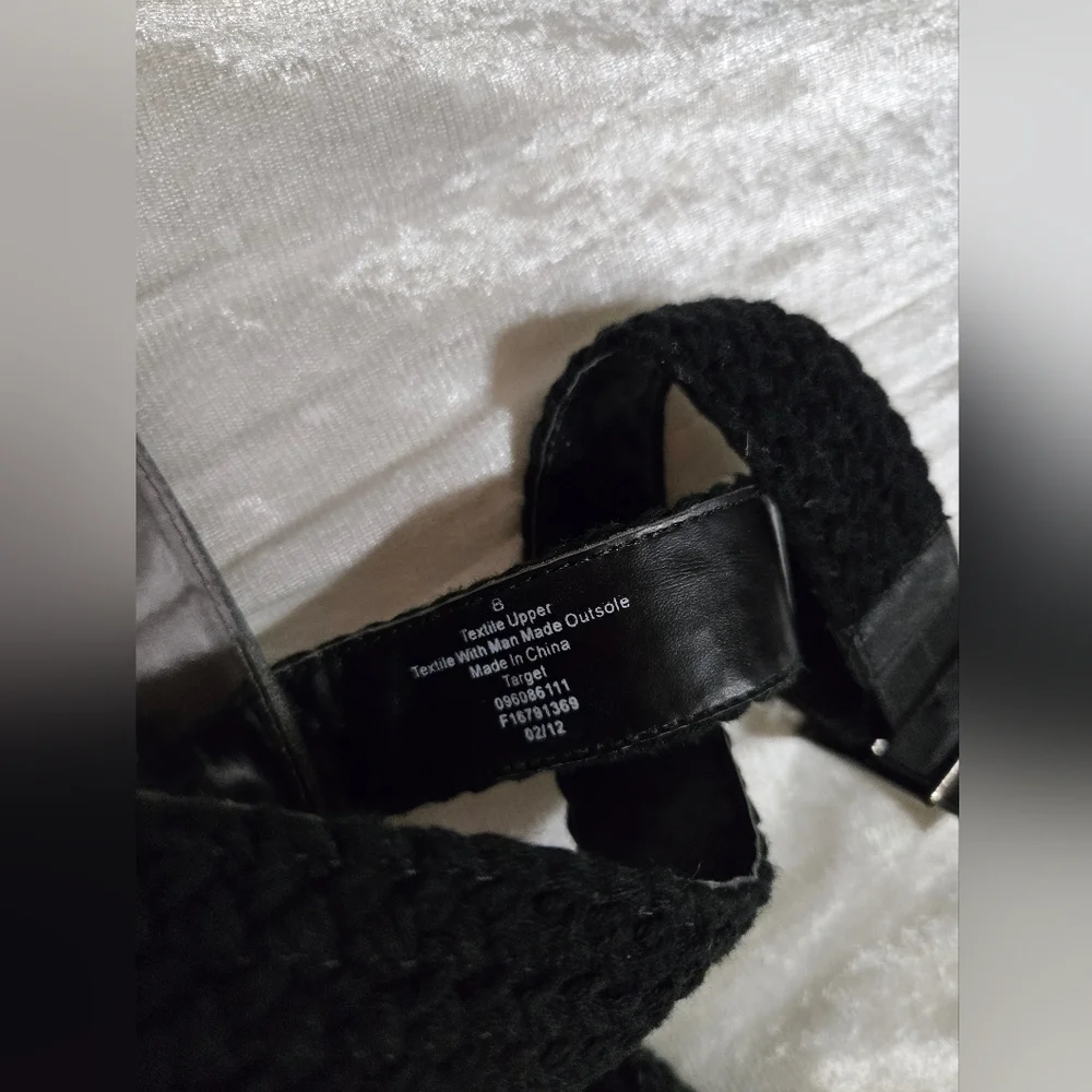 Black Wedge Sandals Size 8 By Mossimo EUC